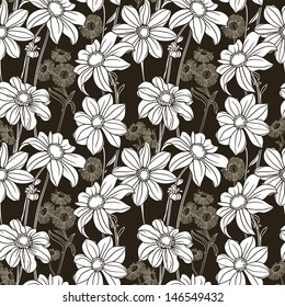Gorgeous floral pattern on black background