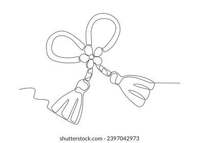 A gorgeous flower Martisor. Martisor one-line drawing