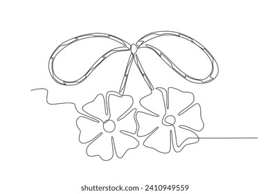 A gorgeous flower Martisor. Martisor one-line drawing