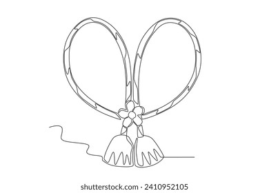 A gorgeous flower talisman. Martisor one-line drawing