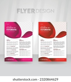 Diseño de volante con diversos usos. plantilla de folleto corporativo para empresas. un volante para un negocio de temática geométrica. una plantilla de gráfico vectorial para un volante de tamaño A4