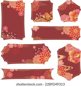 Gorgeous frame border Oriental Chinese background Traditional decoration
