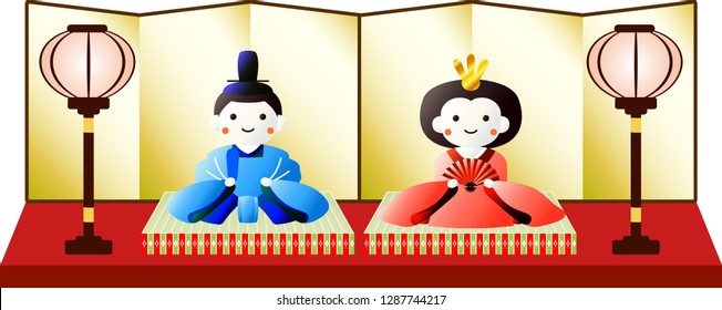 Gorgeous Gradation Japanese cute Hina dolls