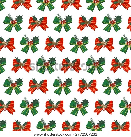 Gorgeous green striped ribbon and gift box seamless pattern transparent