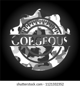 Gorgeous grey camouflage emblem