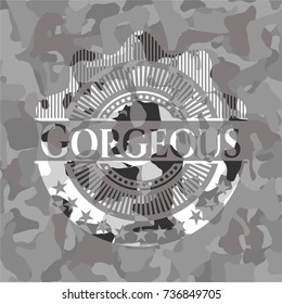 Gorgeous grey camouflaged emblem