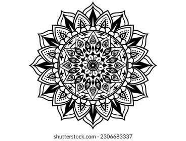 Magnífica mandala al estilo indio. Patrón circular.