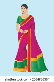 gorgeous Indian women wearing colorful saree