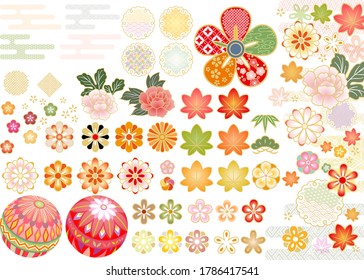 Gorgeous Japanese pattern parts and patterns