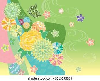 Un espléndido fondo de estilo japonés. Ilustración del vector