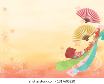 Gorgeous Japanese style background. Vector illustration