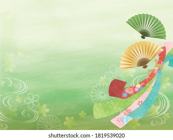 Un espléndido fondo de estilo japonés. Ilustración del vector