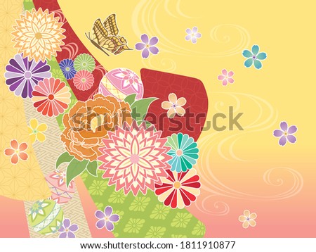 Gorgeous Japanese style background. Vector illustration