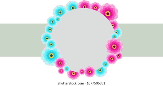 Gorgeous label flower round frame