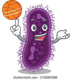 Gorgeous lactobacillus rhamnosus bacteria mascot design style with basketball