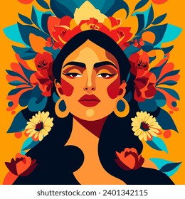 Eine wunderschöne Latinx-FrauenIllustration