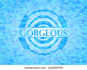 Gorgeous light blue mosaic emblem