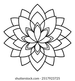 It's a gorgeous line drawing with a lotus blossom in the centre and elaborate spreading outward.