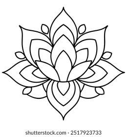 It's a gorgeous line drawing with a lotus blossom in the centre and elaborate spreading outward.