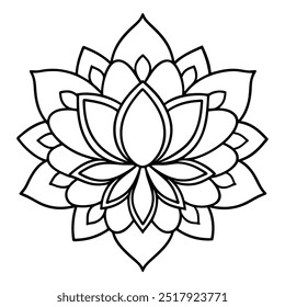 It's a gorgeous line drawing with a lotus blossom in the centre and elaborate spreading outward.