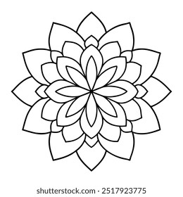 It's a gorgeous line drawing with a lotus blossom in the centre and elaborate spreading outward.