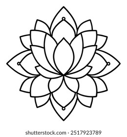 It's a gorgeous line drawing with a lotus blossom in the centre and elaborate spreading outward.