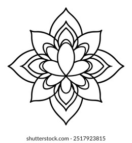 It's a gorgeous line drawing with a lotus blossom in the centre and elaborate spreading outward.