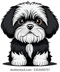 Gorgeous and lovely shih tzu puppy art
