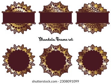 Gorgeous mandala frame set. Circular pattern.