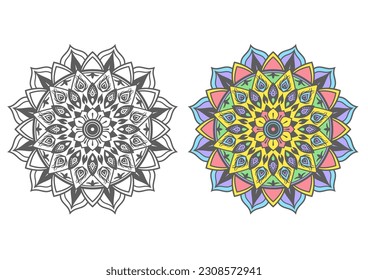 Magnífica mandala con colores.