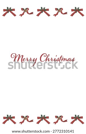 Gorgeous mixed ribbon bottom border portrait Christmas card template 2