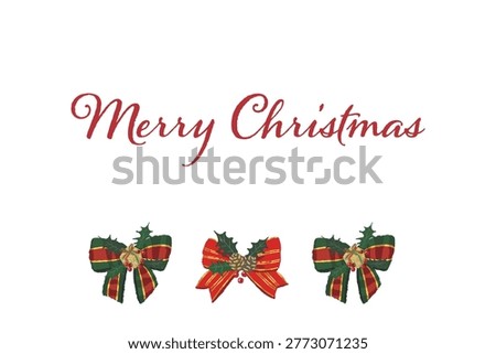 Gorgeous mixed ribbon bottom border landscape Christmas card template
