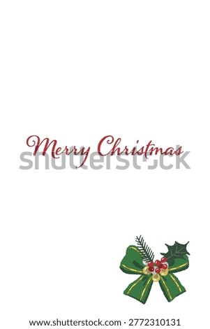 Gorgeous mixed ribbon corner decoration portrait Christmas card template