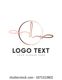 Eine wunderschöne und moderne Kalligrafie-Buchstaben Typ D Logo-Vorlage, Vectorlogo für Geschäfts- und Firmenidentität 