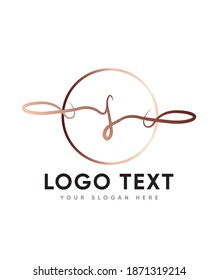 Una preciosa y moderna carta caligráfica tipo de plantilla de logotipo S, logotipo vector para identidad empresarial y de empresa 