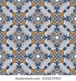 Gorgeous motley art seamless pattern. Art forms are grouped and arranged in a specific order. Vector image for print, textile, packaging, interior design and your other projects.