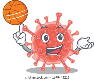 Gorgeous oncovirus mascot design style with basketball