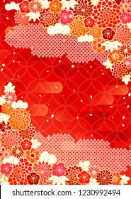 A gorgeous pattern background like a kimono in Japan