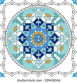 Gorgeous pattern from blue Moroccan tiles, ornaments. Can be used for wallpaper, pattern fills, web page background, surface textures.