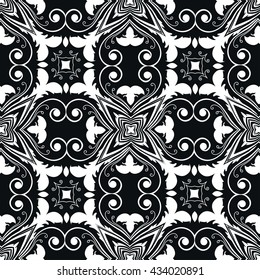 Gorgeous pattern, ornament. Hand-painted. Islam, Arabic, Indian. Abstract flower with hearts. Decorative elements for design of walls, floors, packaging. Template. Design.