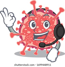 A gorgeous polyploviricotina mascot character concept wearing headphone