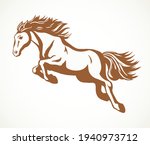 Gorgeous pride white courser smartly rear up on ranch race paddock. Freehand outline black ink pen hand drawn andalusian ride beast logo emblem pictogram design. Art doodle retro paper cartoon style