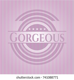 Gorgeous realistic pink emblem