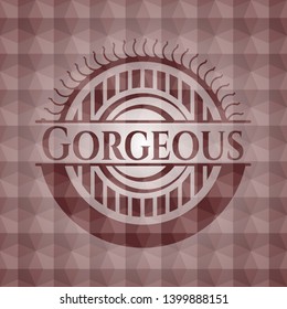 Gorgeous red geometric pattern emblem. Seamless.