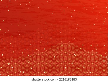 Gorgeous red Japanese style traditional pattern illustration suitable for New Year's background