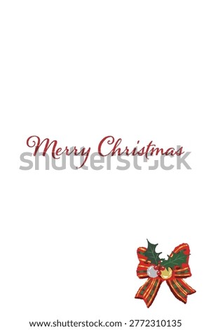 Gorgeous red ribbon corner decoration portrait Christmas card template 4