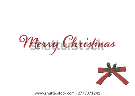 Gorgeous red ribbon corner decoration landscape Christmas card template