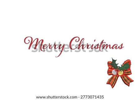 Gorgeous red ribbon corner decoration landscape Christmas card template 2