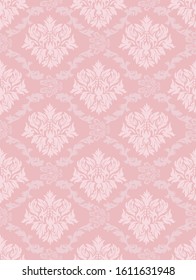 Gorgeous and retro design damask pattern background material, red, graphic material, vector data