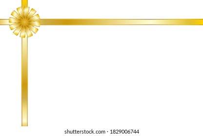 Gorgeous ribbon decoration frame with golden gradation